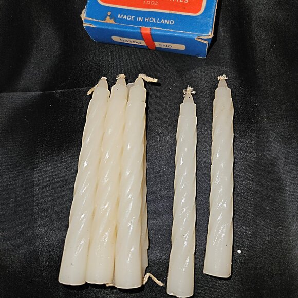 Vintage White Candles for Angel Chimes Made in Holland 8 of 10 - Picture 5 of 5